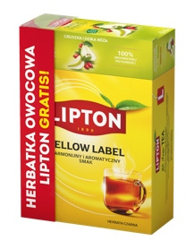 ZESTAW - Czarna herbata Lipton Yellow Label 92 + herbatka owocowa GRATIS