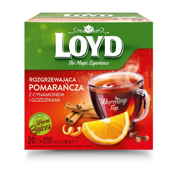 Herbata Loyd Rozgrzewająca Pomarańcza z Cynamonem i Goździkami 20x2g