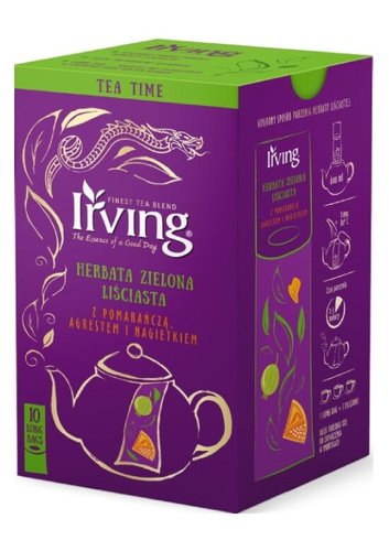 Herbata zielona z pomarańczą i agrestem Irving 10x4g long bags – NIEDOSTĘPNY