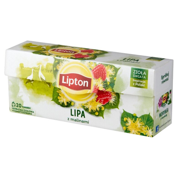 Herbatka ziołowa aromatyzowana Lipton Lipa z malinami 20x0,9g