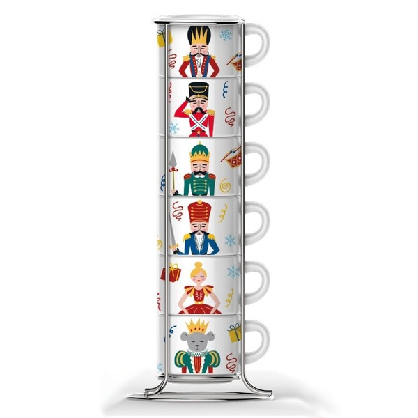 Zestaw 6 kubków na stojaku Bialetti Nutcracker - NIEDOSTĘPNY