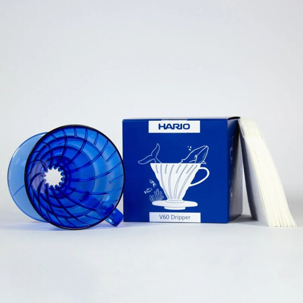 Plastikowy Drip Hario V60-02 Ocean Blue - Niebieski