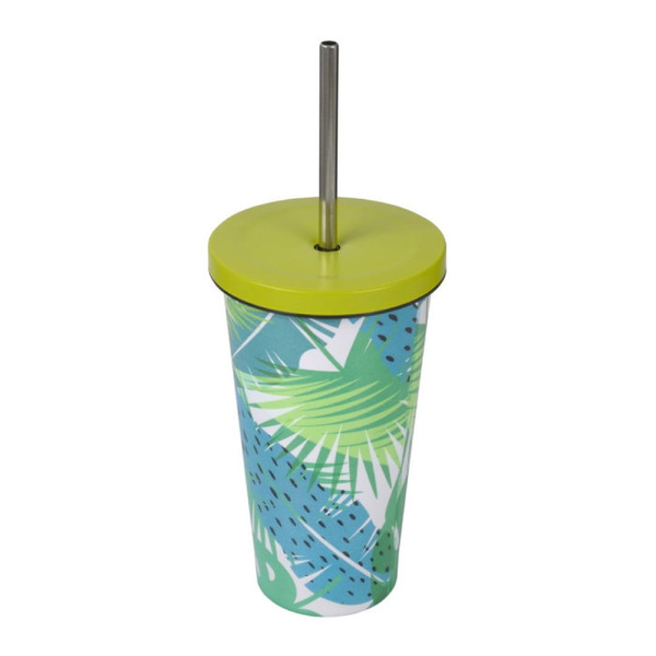 Kubek termiczny ze słomką Casno Gloomy Monstera - 510 ml