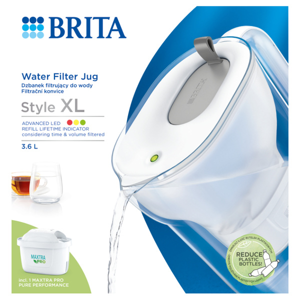 Dzbanek filtrujący BRITA Style XL MAXTRA PRO Pure Performance 3,6 L- Szary