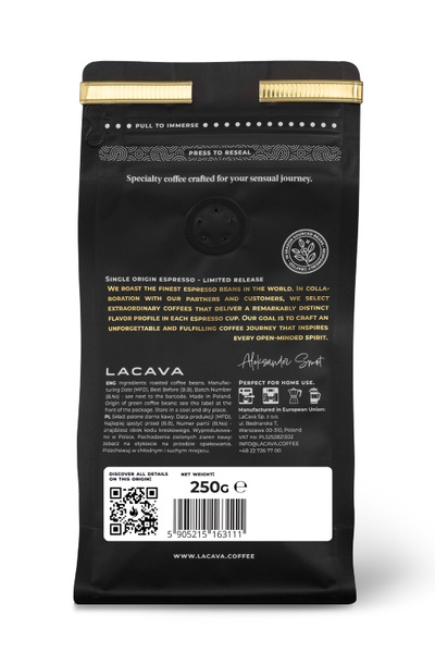 Kawa ziarnista LaCava Ethiopia Tibebu Roba Espresso 250g – NIEDOSTĘPNY