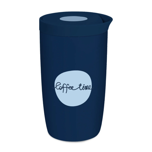 Kubek termiczny Coffee Format 350 ml - Niebieski z napisem