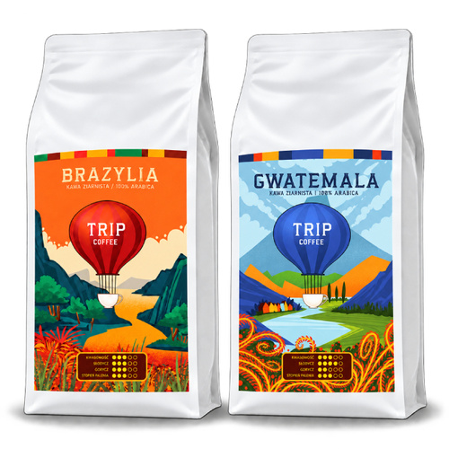 ZESTAW - Kawa ziarnista Trip Coffee Brazylia 1kg + Trip Coffee Gwatemala 1kg