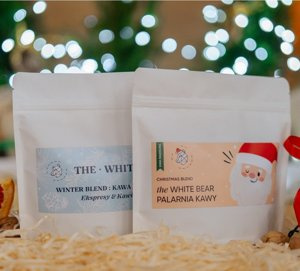 Zestaw świątecznych kaw ziarnistych The White Bear Coffee 2x200g - NIEDOSTĘPNY - opinie w konesso.pl
