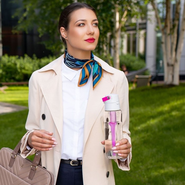 Butelka filtrująca wodę Dafi SOLID 0,7 l + filtr węglowy - Flamingowa