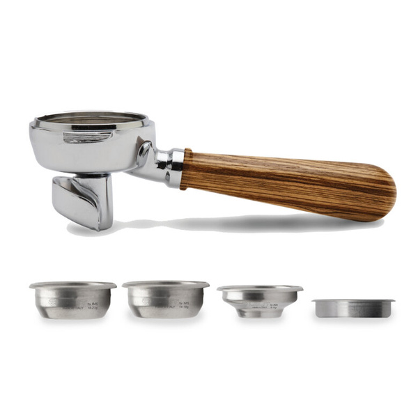 Portafilter Lelit PLA582Z - z podwójną wylewką 58 mm - Drewno Zebrano