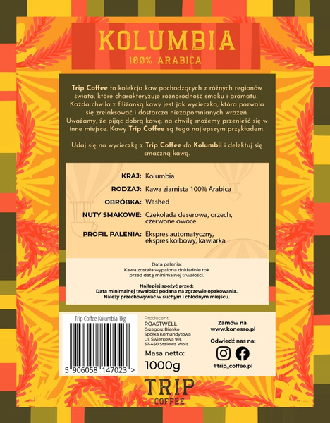 Kawa ziarnista Trip Coffee Kolumbia 1kg
