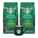 ZESTAW - 2x Kawa ziarnista STARBUCKS® Pike Place Roast 450g + Kubek Starbucks 80 ml
