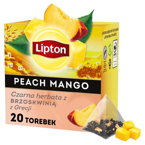 Herbata czarna aromatyzowana Lipton Brzoskwinia i Mango 20x1,8g
