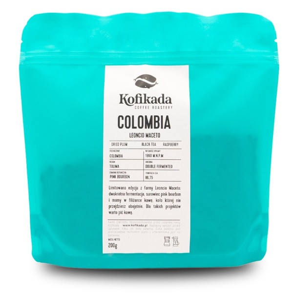 Kawa ziarnista Kofikada Kolumbia Leoncio Maceto Microlot Filtr 200g