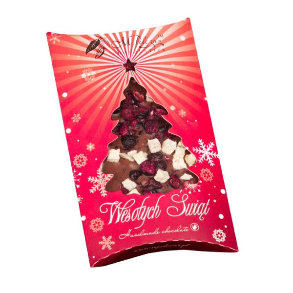 Czekolada Świąteczna mleczna M.Pelczar Chocolatier z czarną porzeczką, cynamonem i jabłkami 85g
