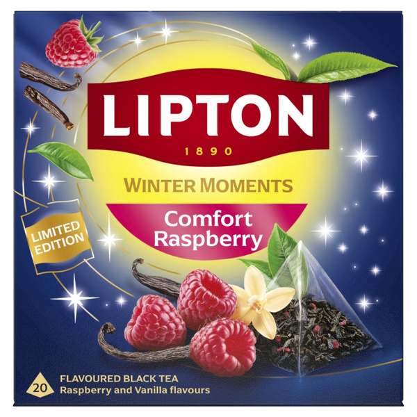 Herbata czarna aromatyzowana Lipton Moments Comfort Raspbery - 20 piramidek