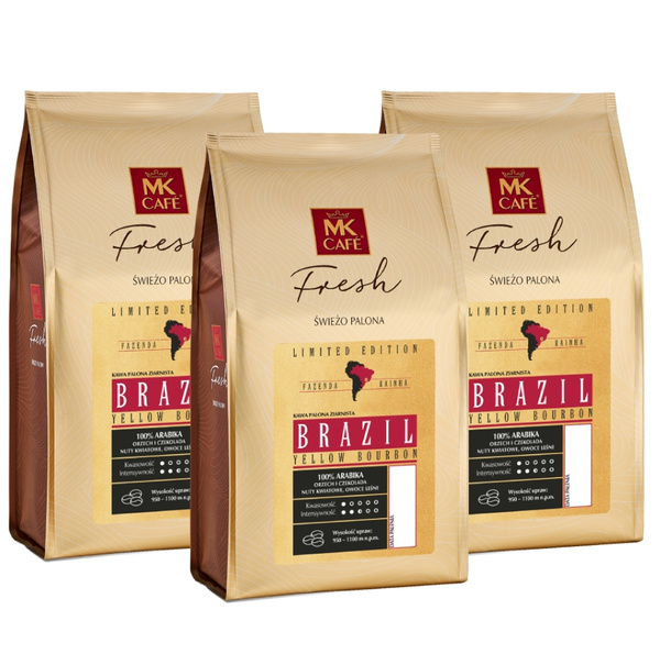 ZESTAW - Kawa ziarnista MK Fresh Brazil Yellow Bourbon Fazenda Rainha 3x1kg