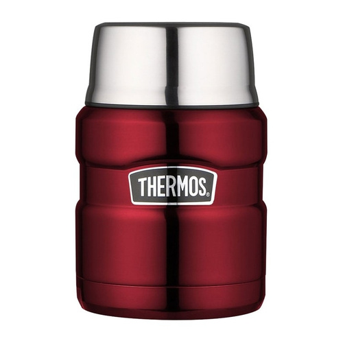 Termos na jedzenie z składaną łyżką Thermos 470ml - Czerwony - opinie w konesso.pl