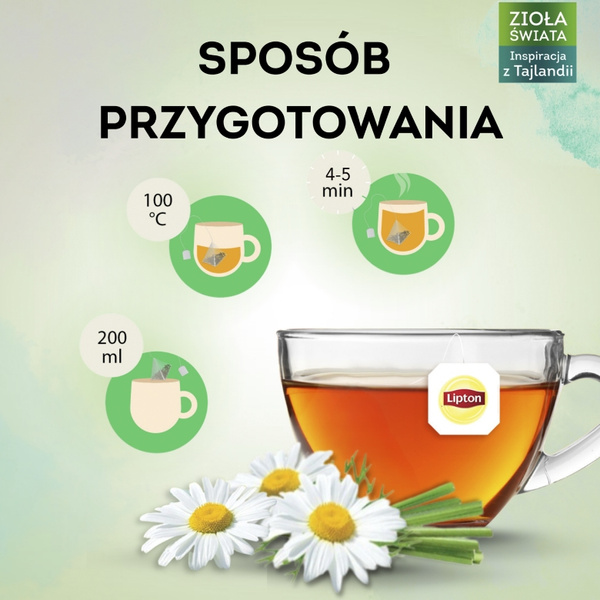 Herbatka ziołowa Lipton Rumianek z trawą cytrynową 20x1g