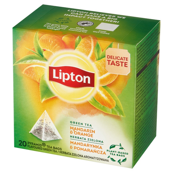 Herbata zielona aromatyzowana Lipton Mandarynka i Pomarańcza 20x1,8g