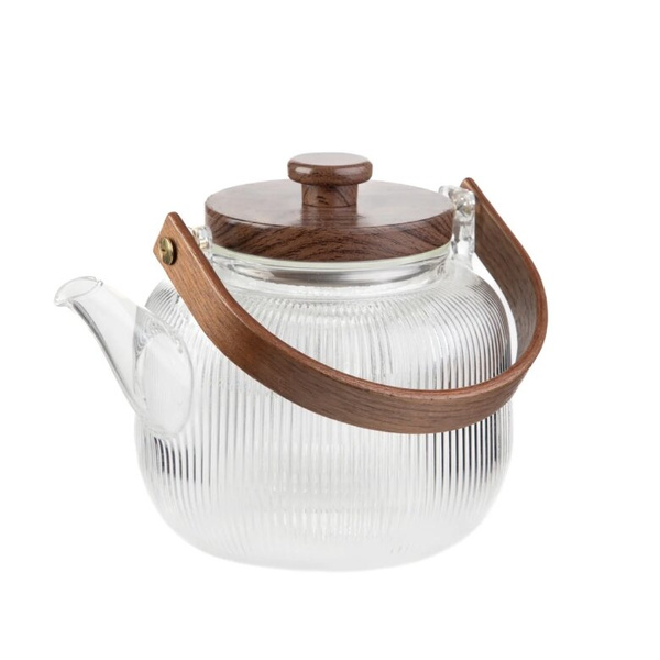 Szklany dzbanek Homla Corrie z drewnianą rączką 550 ml 