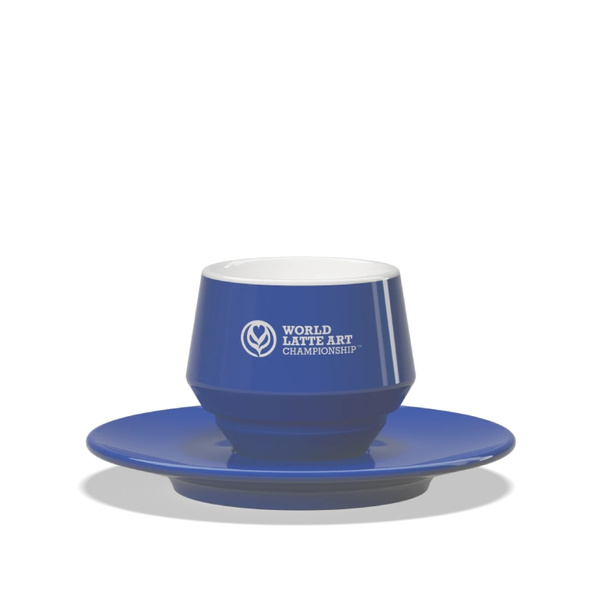 Filiżanka Club House World Latte Art Championship Geneva 120 ml - Niebieska