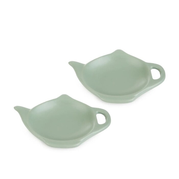 Zestaw spodków w kształcie czajnika Homla LARRA 2 szt - Pistacjowe