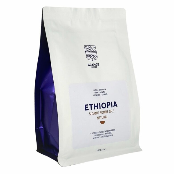 Kawa ziarnista Coffee Grange Ethiopia Sidamo Bombe Gr.1 Natural 250g
