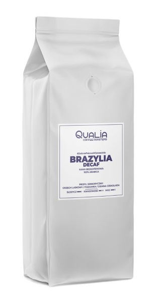 Kawa ziarnista Qualia Brazylia Decaf 1kg - bezkofeinowa - NIEDOSTĘPNY