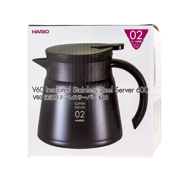 Server Hario Insulated Stainless Steel V60-02 Czarny - 600ml - NIEDOSTĘPNY
