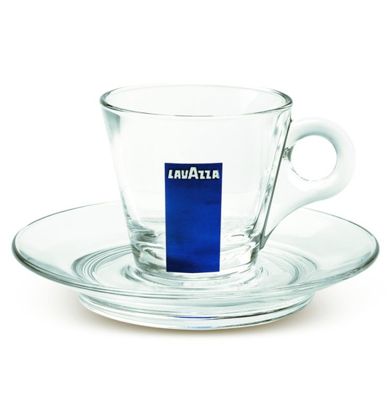 Lavazza - filiżanka szklana ze spodkiem do kawy Espresso 70ml