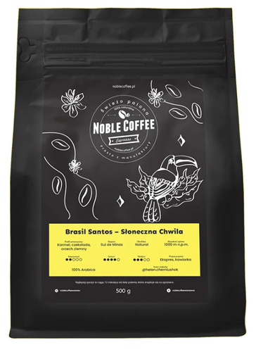 Kawa ziarnista Noble Coffee Brasil Santos 1kg - opinie w konesso.pl