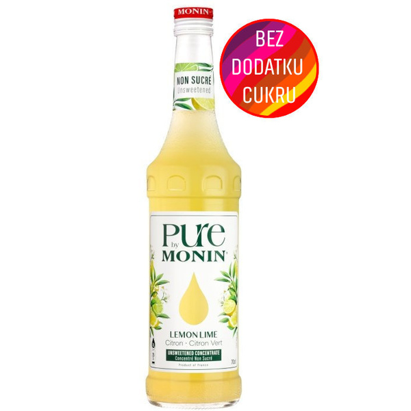 Syrop bez dodatku cukru PURE by MONIN - Cytryna Limonka 0,7 L
