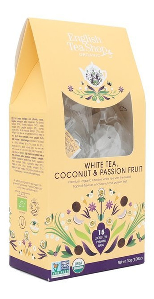 Biała herbata English Tea Shop White Tea Coconut & Passion Fruit 15x2g