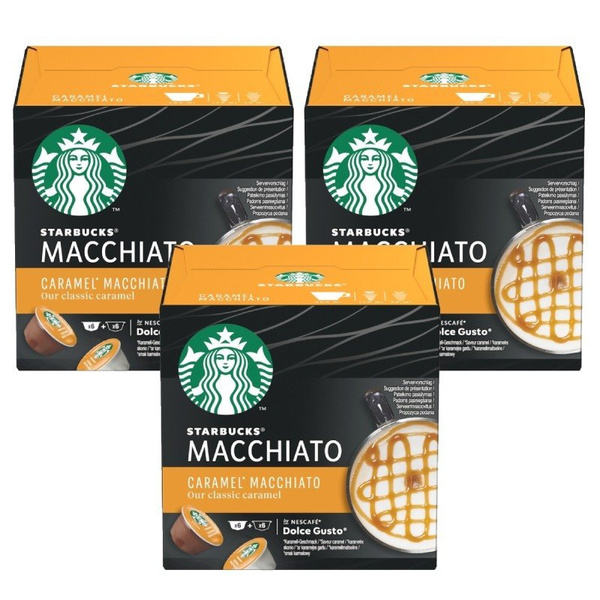 ZESTAW Kapsułki Nescafé Dolce Gusto STARBUCKS® Caramel Macchiato 3x12 sztuk