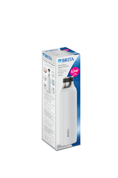 Butelka ze stali nierdzewnej BRITA  sodaTRIO 650ml - Biała