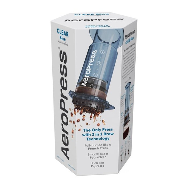 Zaparzacz do kawy AeroPress Clear - Niebieski