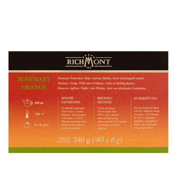 Ziołowa herbata Richmont Rosemary Orange - 40x6g