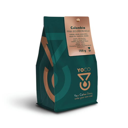 Kawa ziarnista YoCo Coffee Colombia Pink Bourbon Koji Filter 250g – NIEDOSTĘPNY