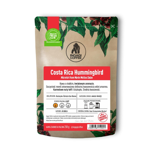 Kawa ziarnista Ingagi Coffee Kostaryka Hummingbird 250g