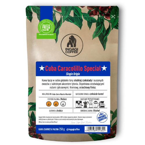 Kawa ziarnista Ingagi Coffee Cuba Caracolillo Special Omniroast 1kg