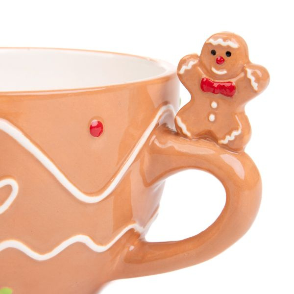 Kubek Świąteczny z uchem Homla BISCOTTO 400ml - Brązowy - NIEDOSTĘPNY