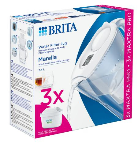 Dzbanek filtrujący BRITA Marella 2,4l + 3x wkład MAXTRA PRO Pure Performance - Biały