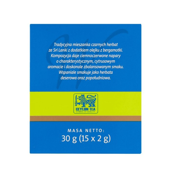 Czarna herbata Sir Williams Tea Earl Grey 15x2g