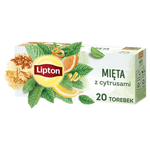 Herbatka ziołowa aromatyzowana Lipton Mięta z cytrusami 20x1,3g
