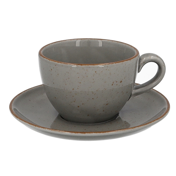 Filiżanka ze spodkiem Lubiana Aida ART 180 ml - Szara