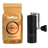 ZESTAW - Kawa ziarnista Lavazza Qualita Oro 1kg + Młynek do kawy Timemore C3S PRO - Czarny