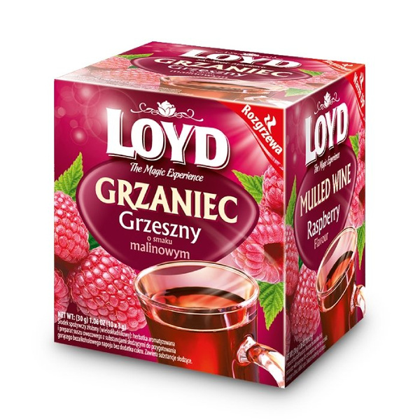 Herbata Loyd Grzaniec Grzeszny o smaku malinowym 10x3g