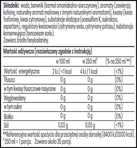 Syrop SodaStream Pepsi Malina Zero Cukru 440 ml