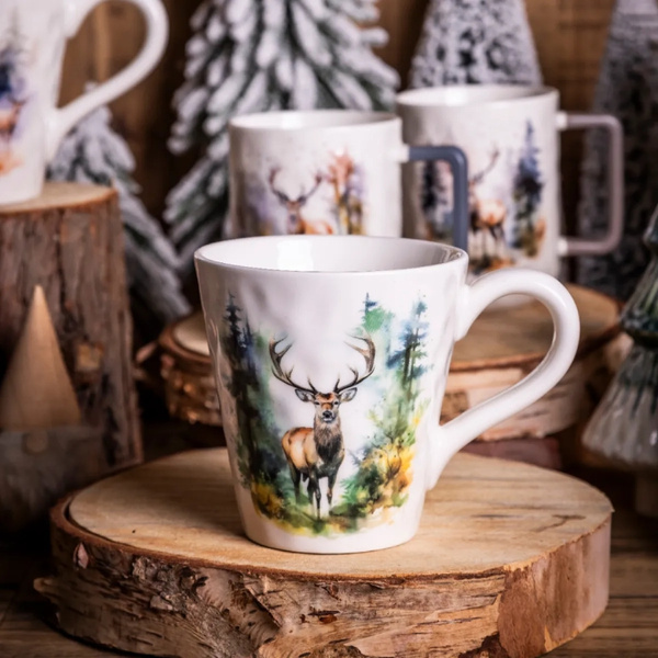 Kubek świąteczny Altom Design Jeleń B 480 ml